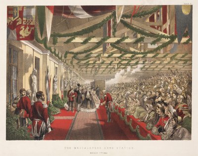 The Arrival of Princess Alexandra at the Bricklayers Arms Station, 7th March 1863 by English School